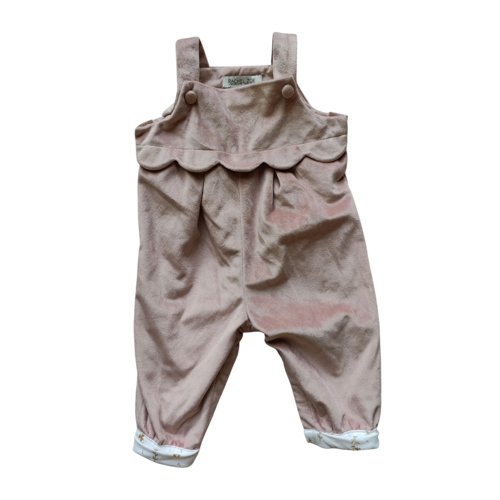 ✅4/25$✅‎ Baby 3-6 Months RACHEL Zoe Kids Pink Overalls Velvet